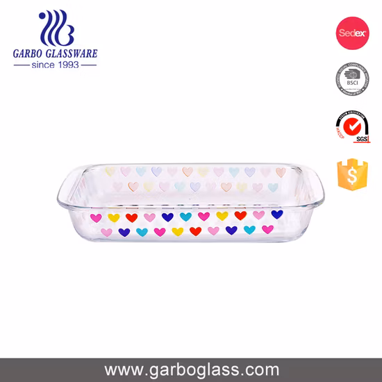 Plaque rectangulaire en verre à haute teneur en Borosilicate de grande taille de 4,5 l, poêle à pâtisserie, bols de cuisson transparents et transparents, ustensiles de cuisson, verrerie